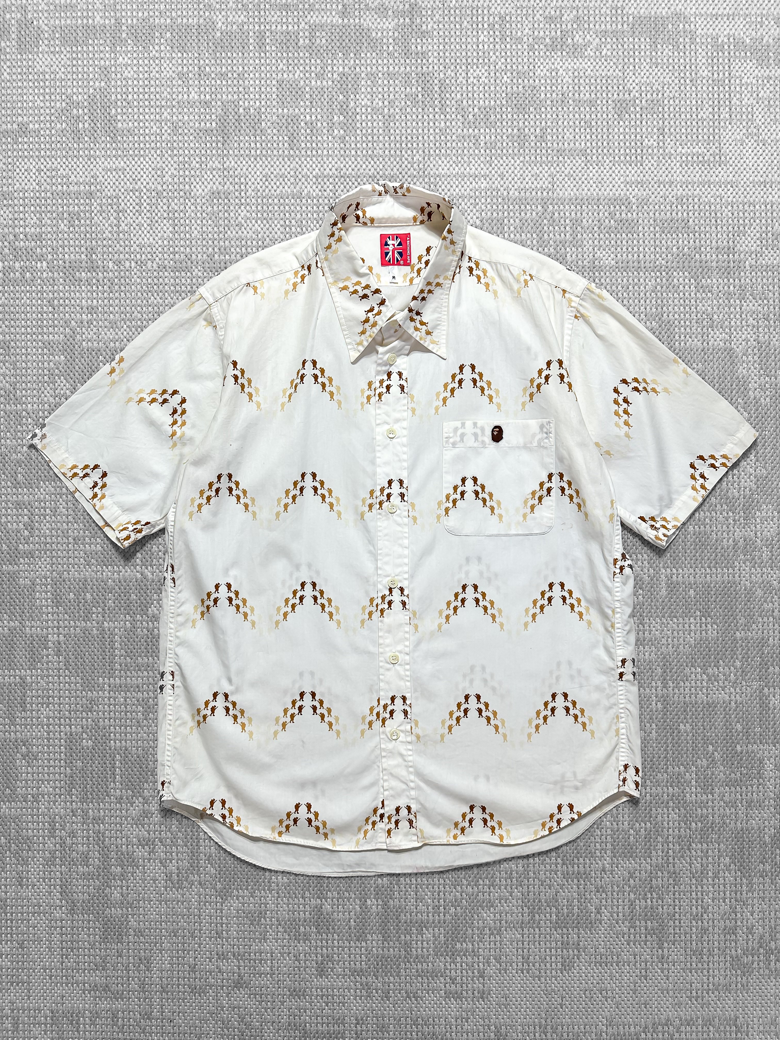 A Bathing Ape All Over Print Soldier Short Sleeve Shirt (M)