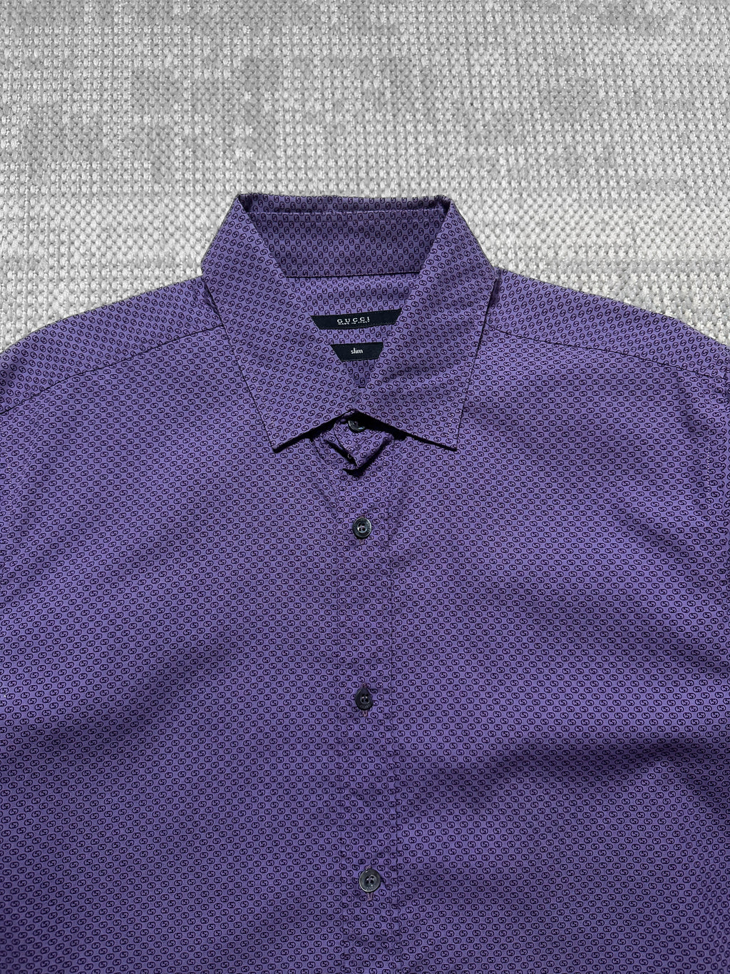 1990s Gucci Micro GG Monogram Long-Sleeve Shirt (M)