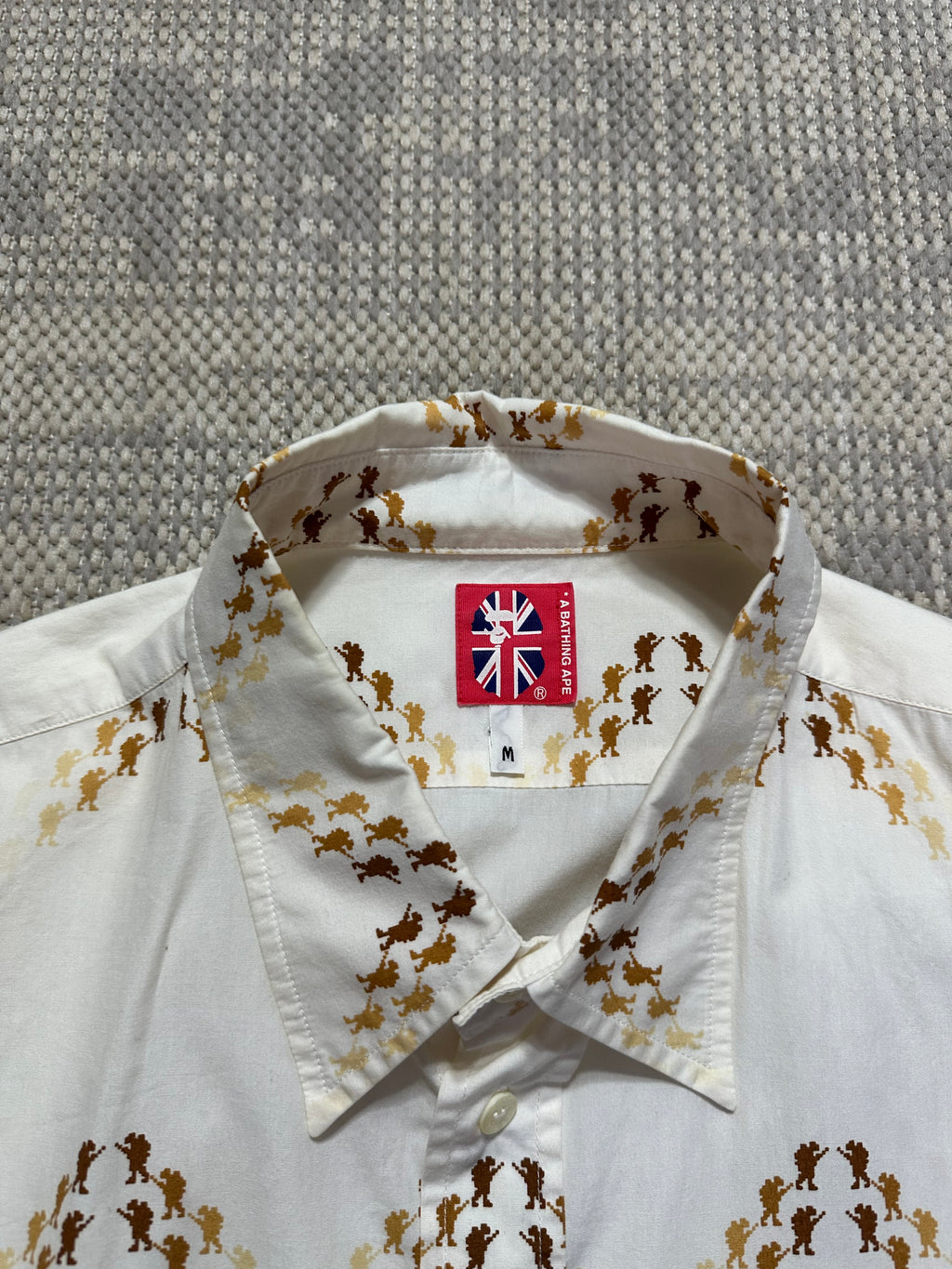 A Bathing Ape All Over Print Soldier Short Sleeve Shirt (M)