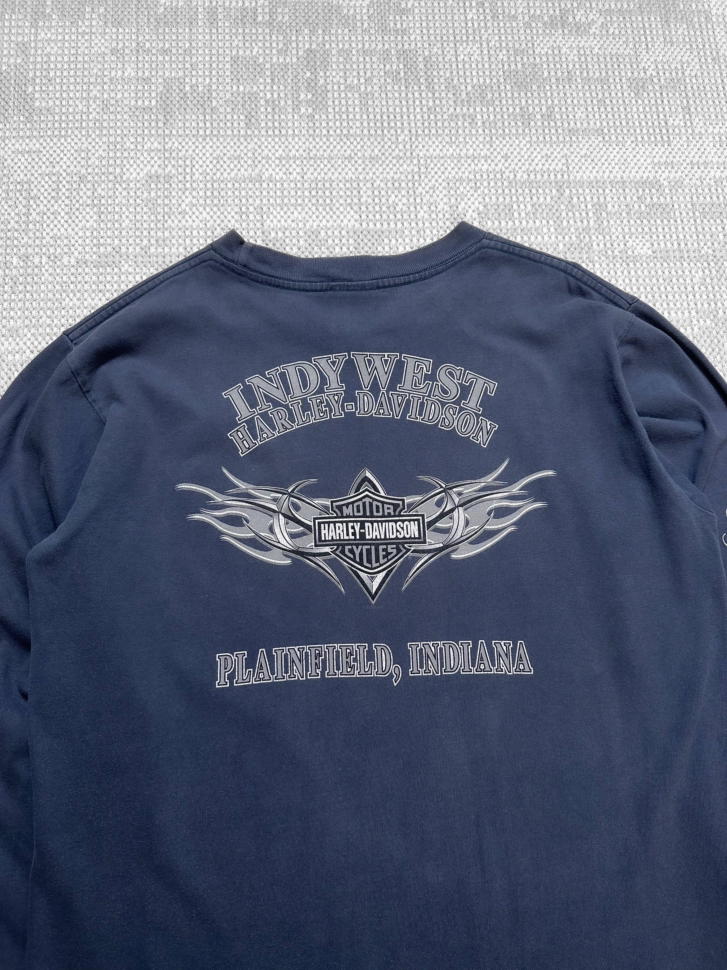 2000s Harley Davidson Chrome Logo Long-sleeve T-shirt (M)