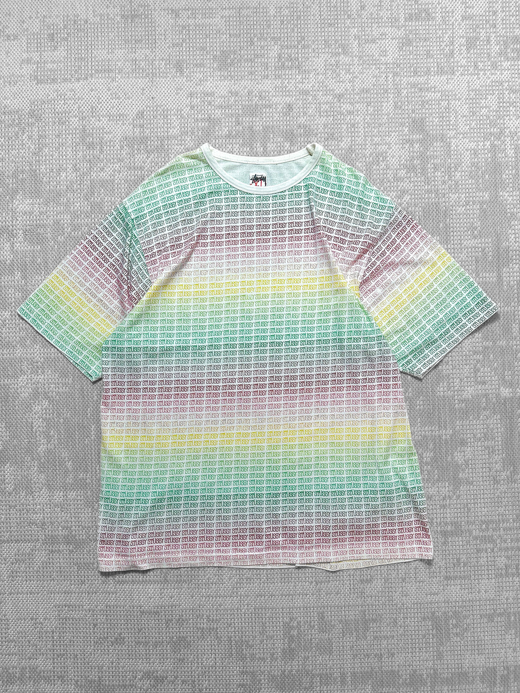 2000s Stussy Rasta Monogram Gradient T-Shirt (XL)