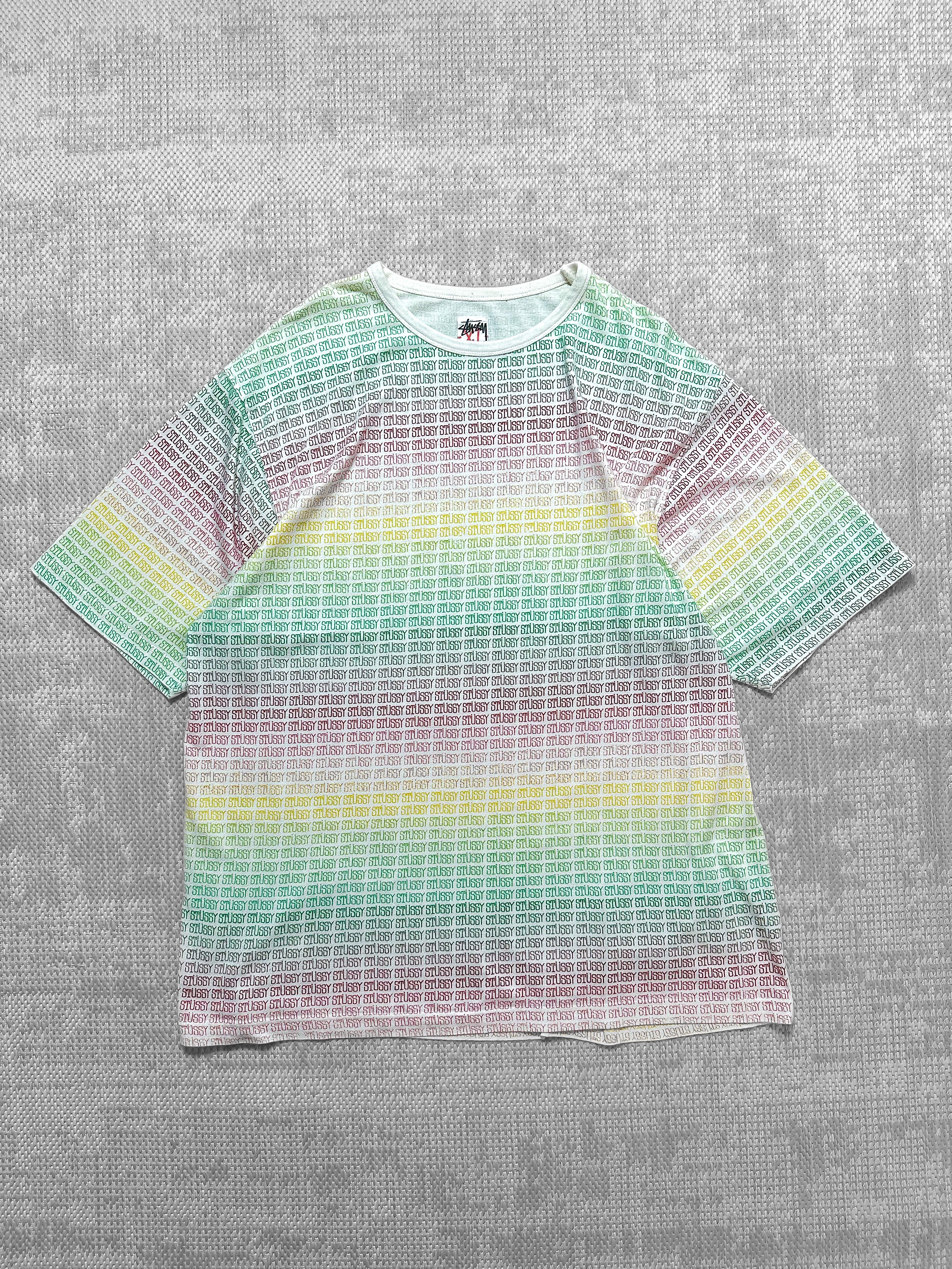 2000s Stussy Rasta Monogram Gradient T-Shirt (XL)