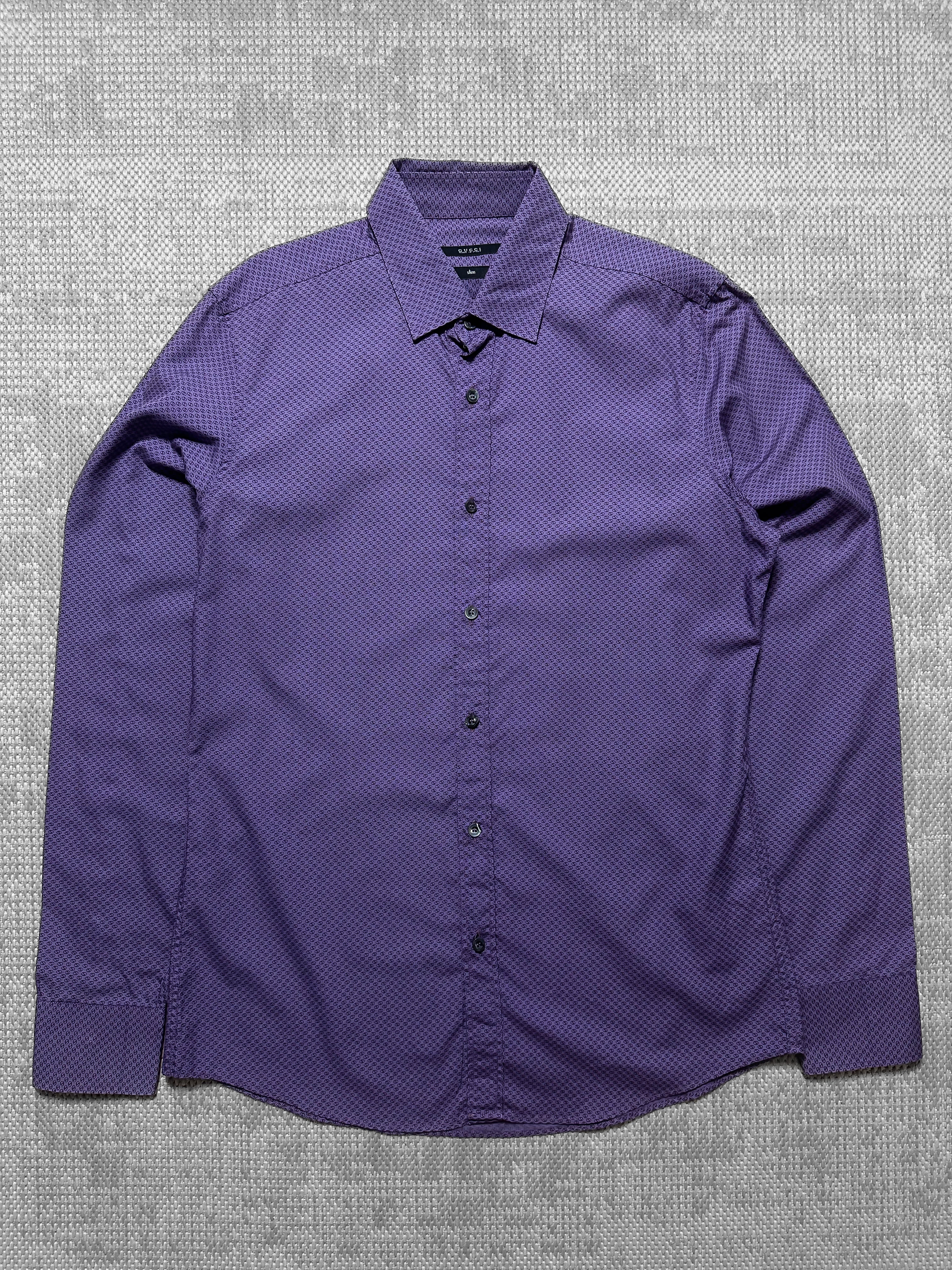 1990s Gucci Micro GG Monogram Long-Sleeve Shirt (M)