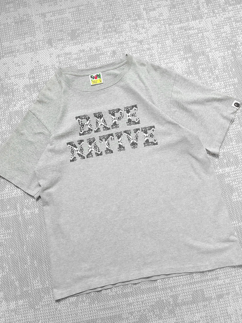 2000s A Bathing Ape Native Pattern Spell-out T-shirt (L)