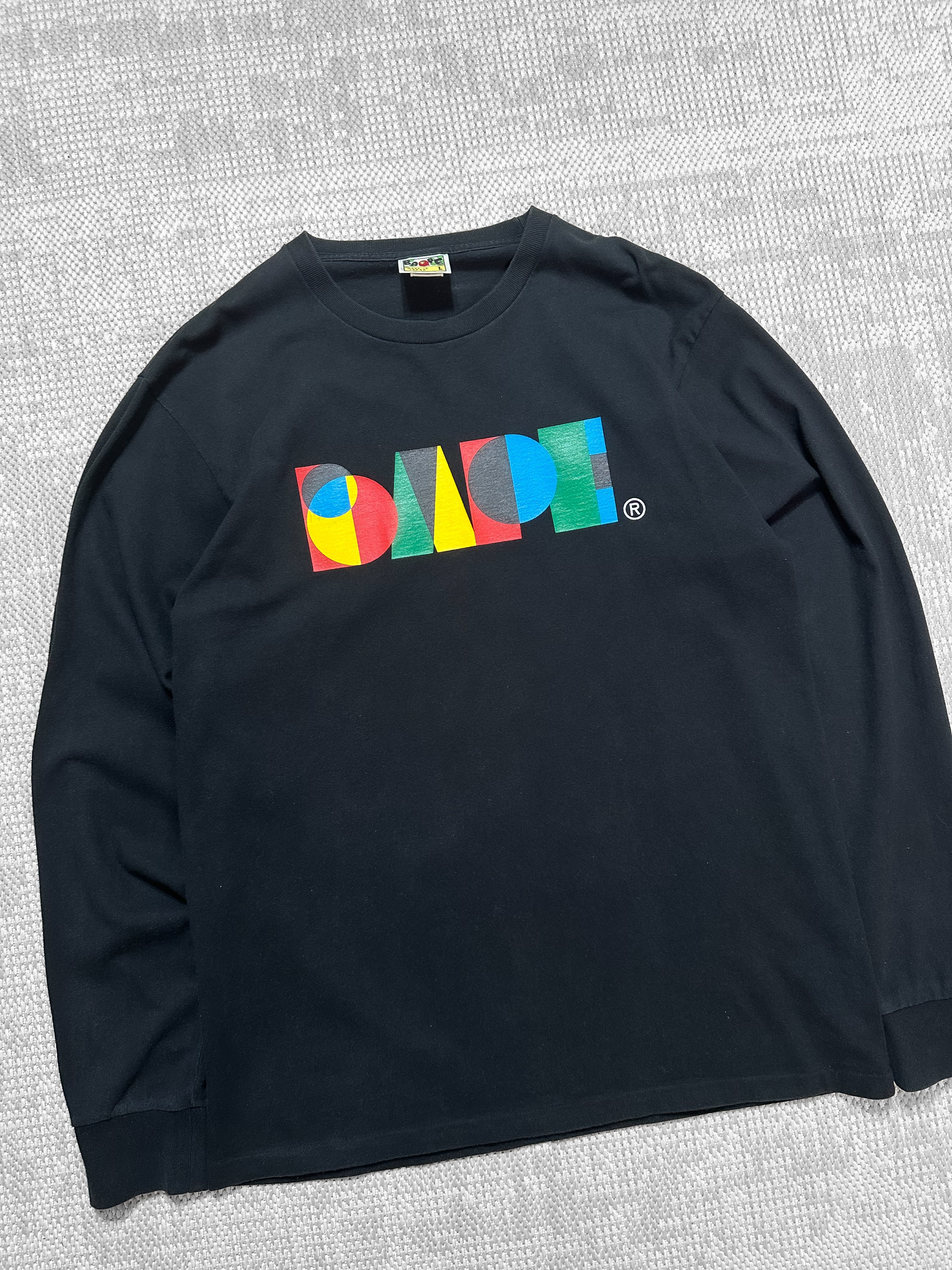 2000s A Bathing Ape Multicolour Geometric Logo Long-Sleeve T-Shirt (L)