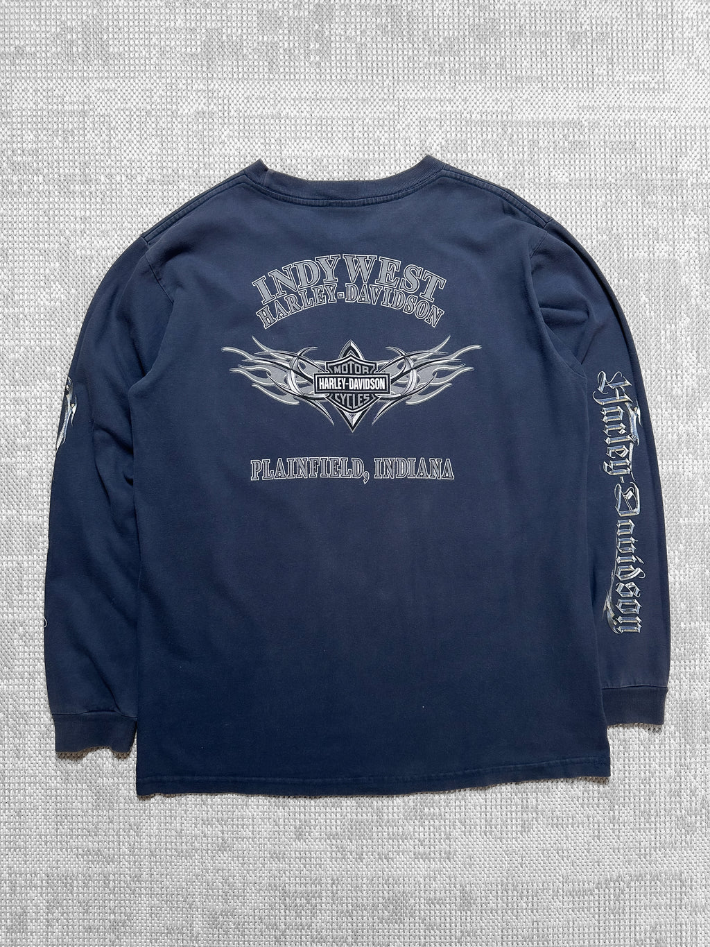 2000s Harley Davidson Chrome Logo Long-sleeve T-shirt (M)