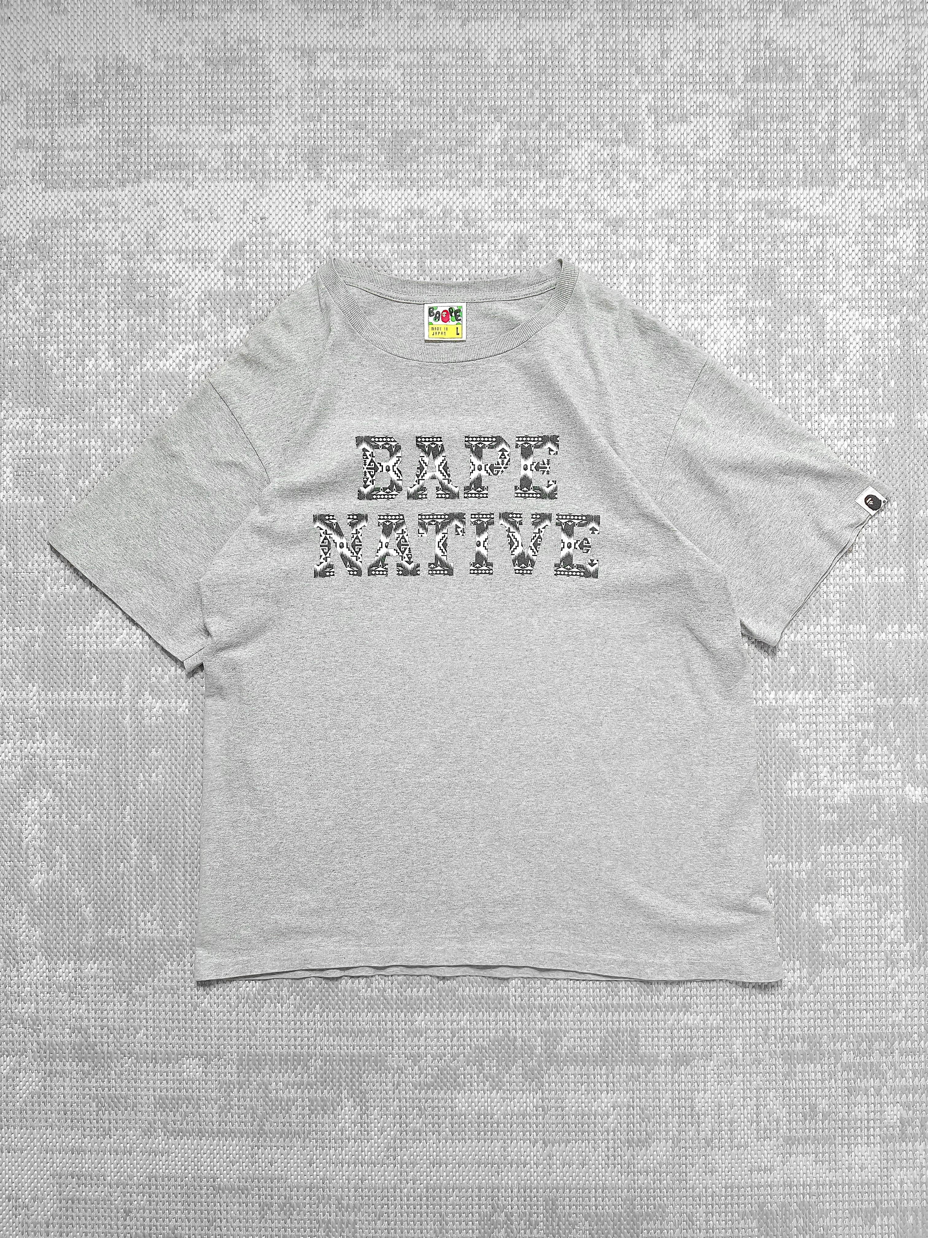 2000s A Bathing Ape Native Pattern Spell-out T-shirt (L)