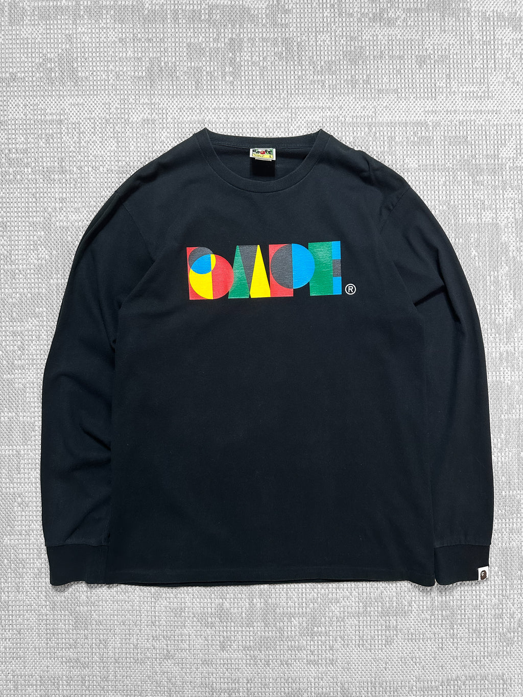 2000s A Bathing Ape Multicolour Geometric Logo Long-Sleeve T-Shirt (L)