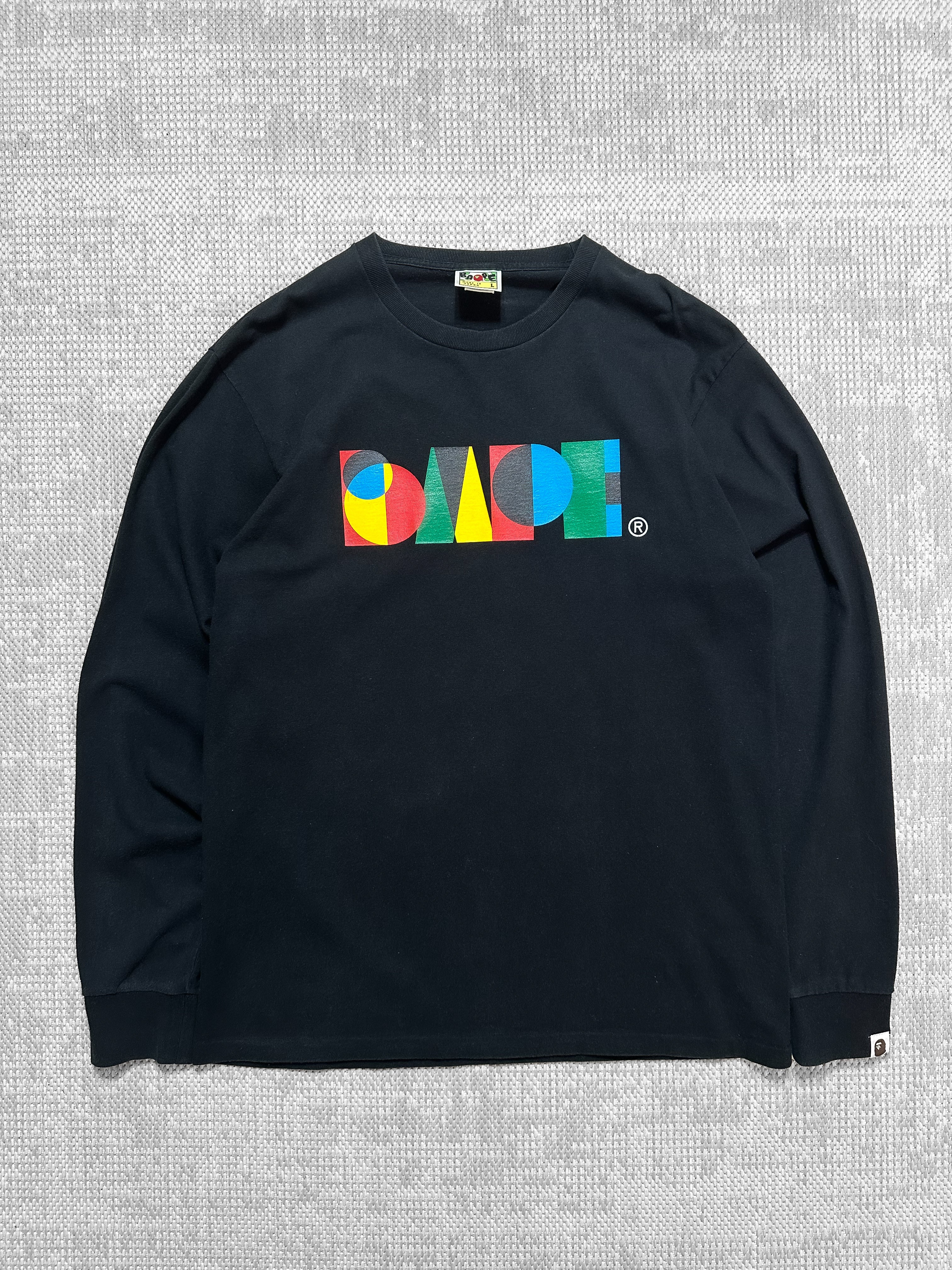 2000s A Bathing Ape Multicolour Geometric Logo Long-Sleeve T-Shirt (L)