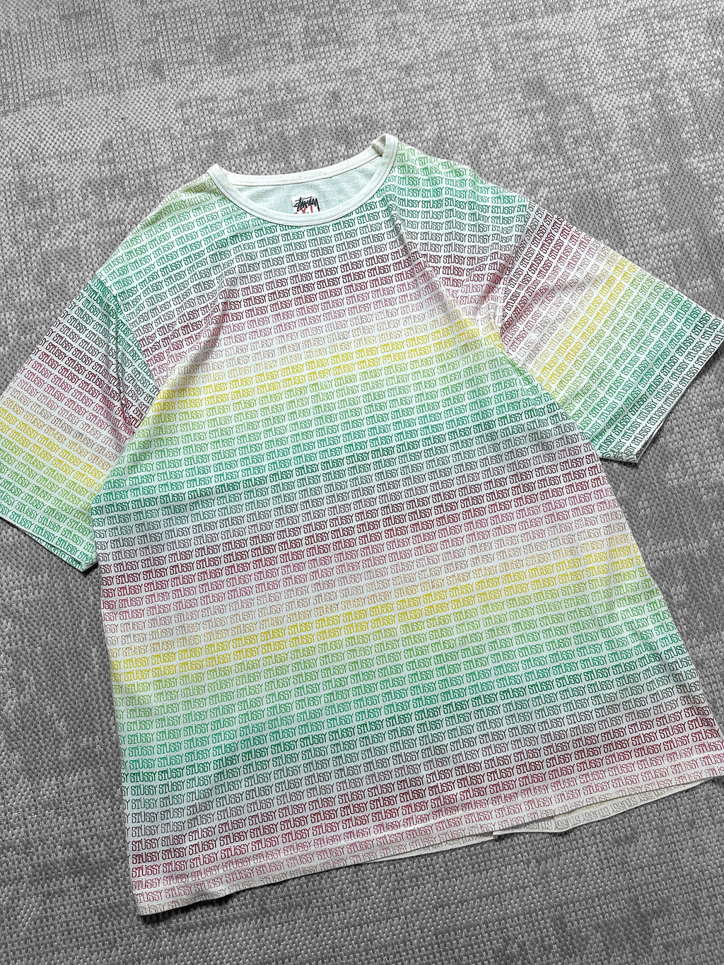 2000s Stussy Rasta Monogram Gradient T-Shirt (XL)