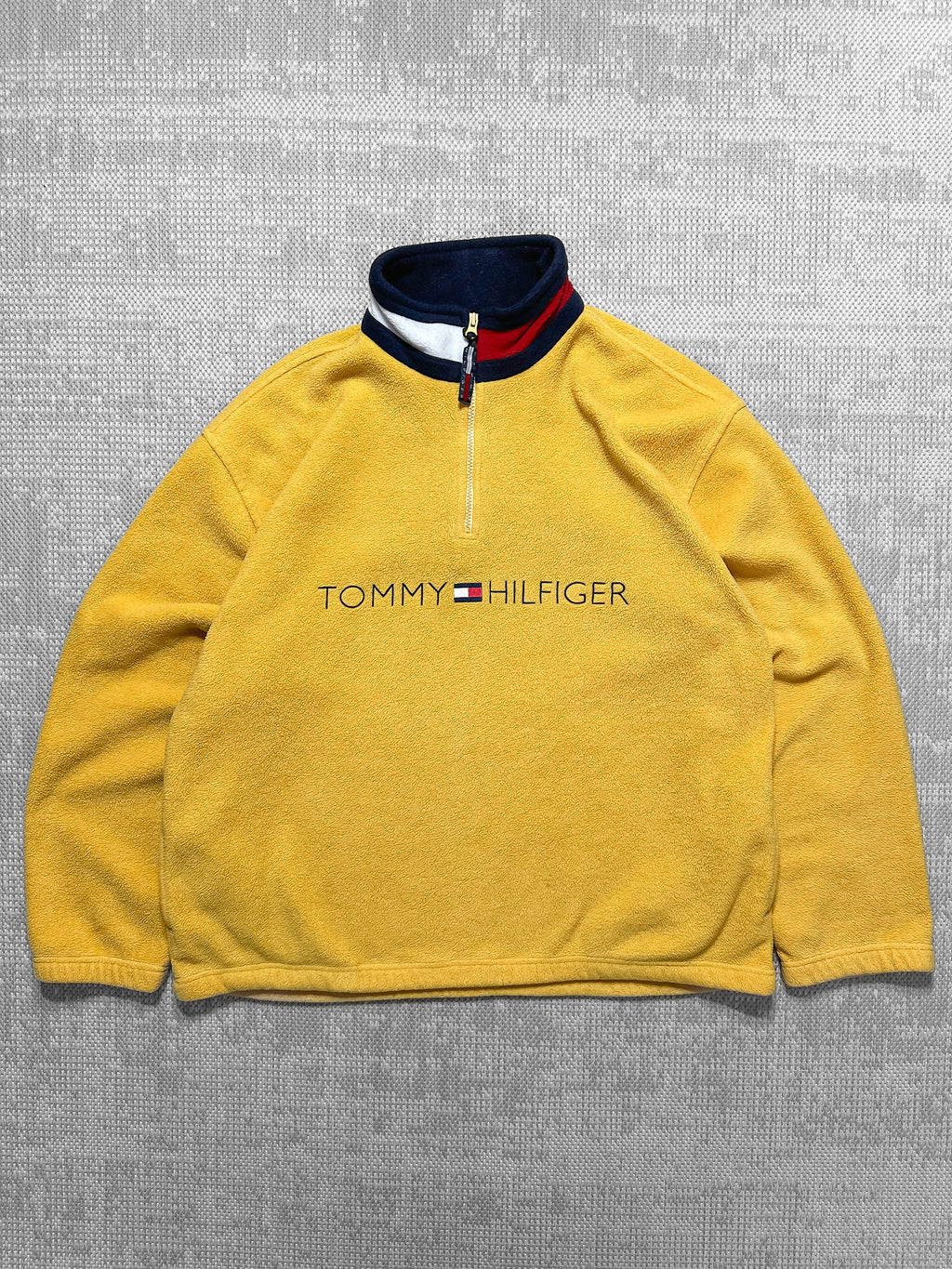 1990s Tommy Hilfiger 1/4 Zip Spellout Fleece