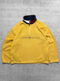 1990s Tommy Hilfiger 1/4 Zip Spellout Fleece