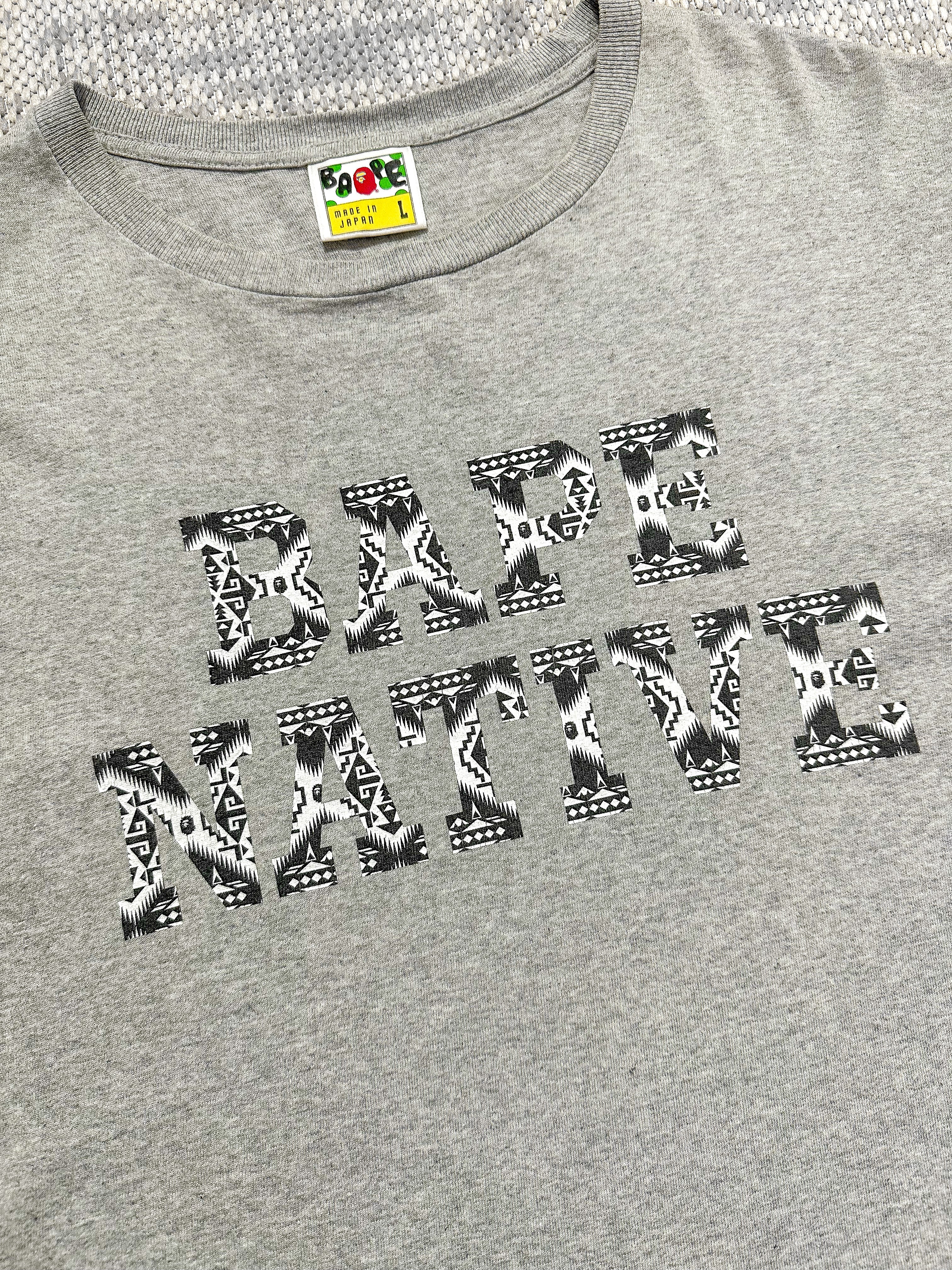 2000s A Bathing Ape Native Pattern Spell-out T-shirt (L)