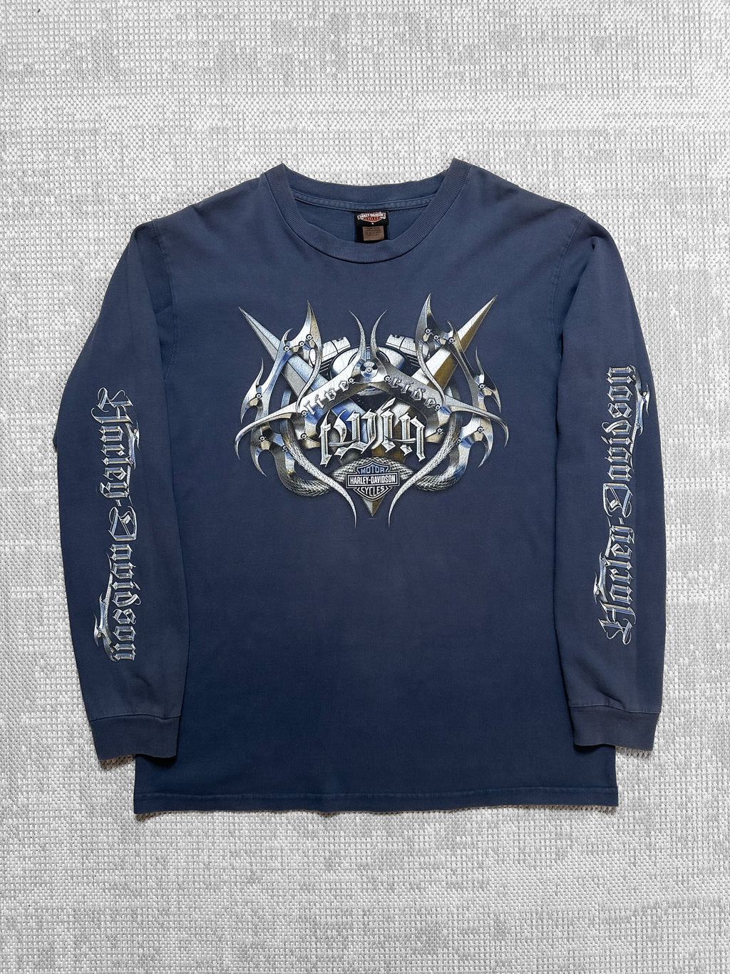 2000s Harley Davidson Chrome Logo Long-sleeve T-shirt (M)