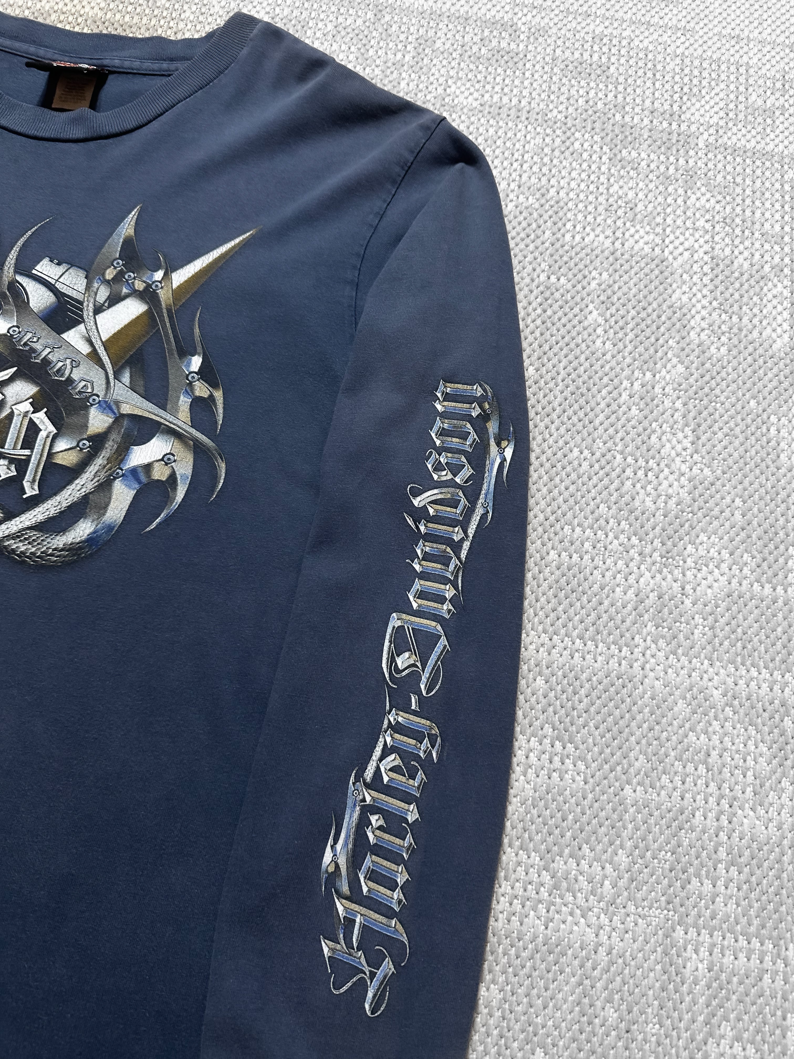 2000s Harley Davidson Chrome Logo Long-sleeve T-shirt (M)