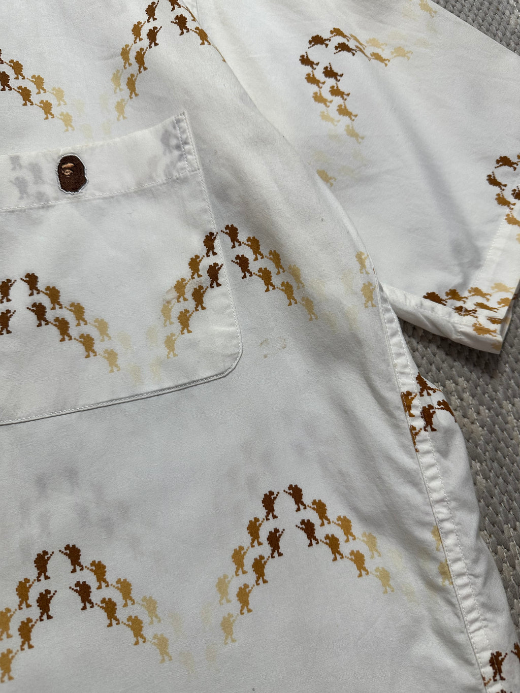 A Bathing Ape All Over Print Soldier Short Sleeve Shirt (M)