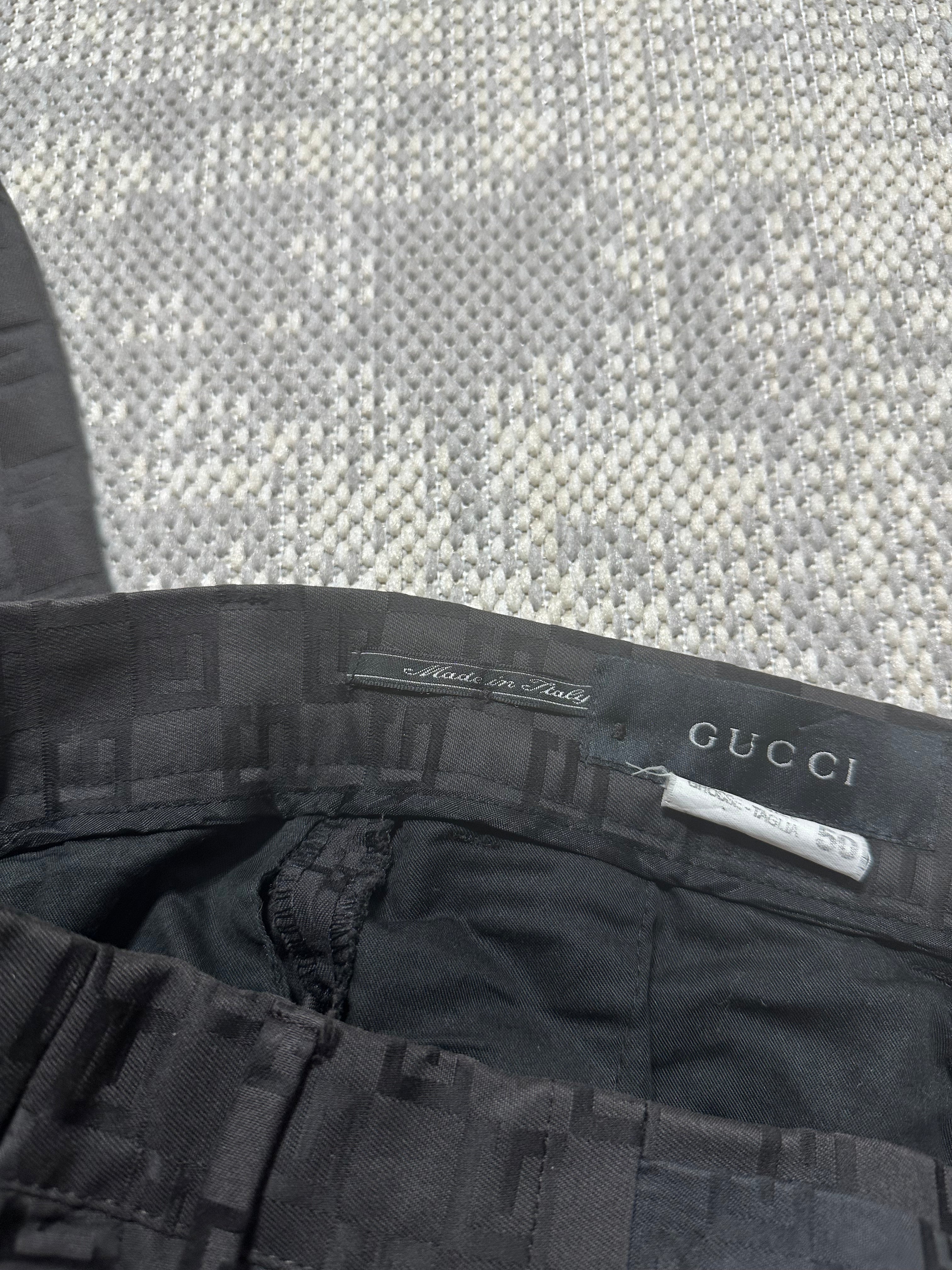 2000s Gucci Tom Ford Runway Logo Trousers (32x33)