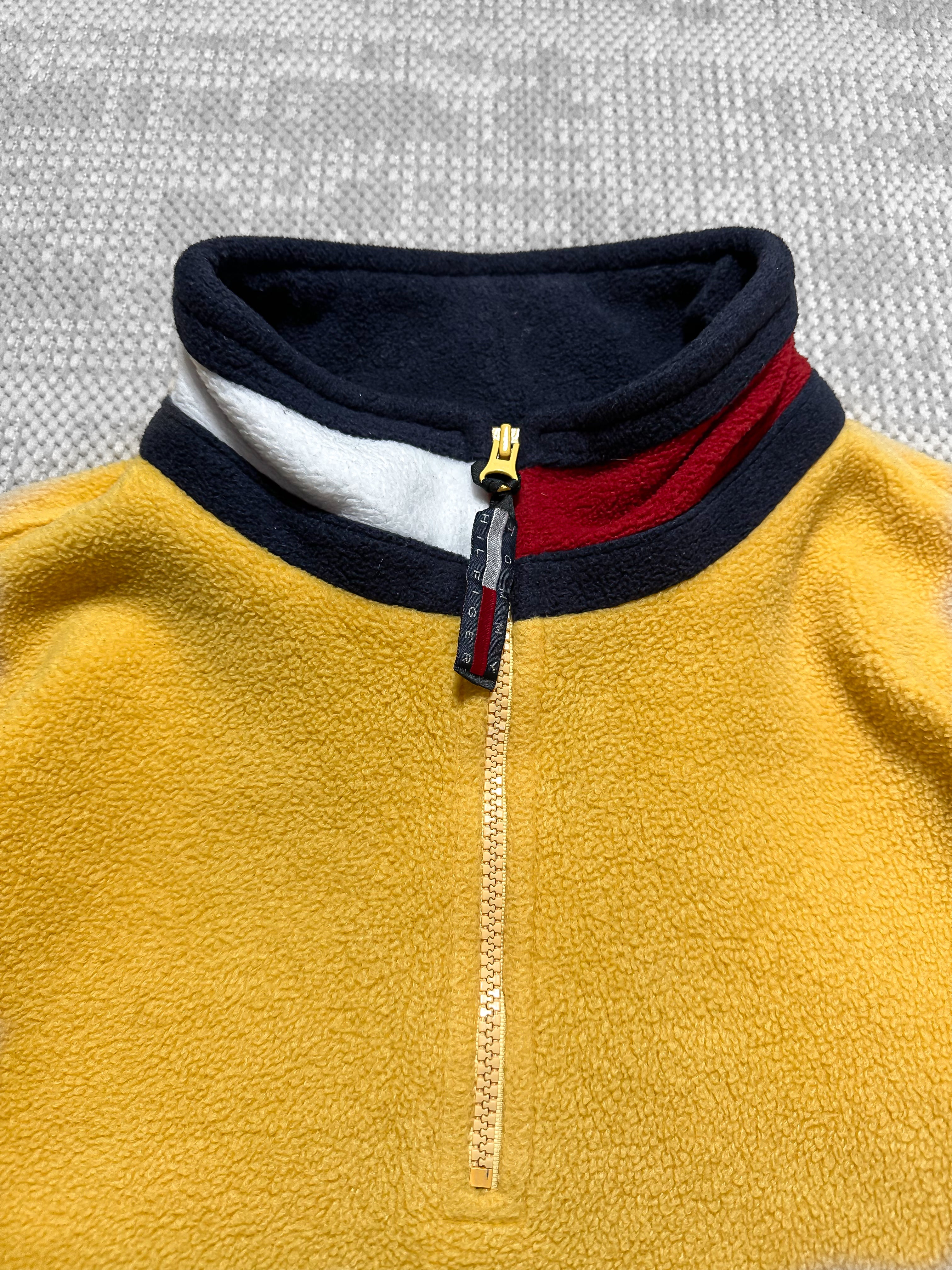 1990s Tommy Hilfiger 1/4 Zip Heavyweight Spellout Fleece (XL)