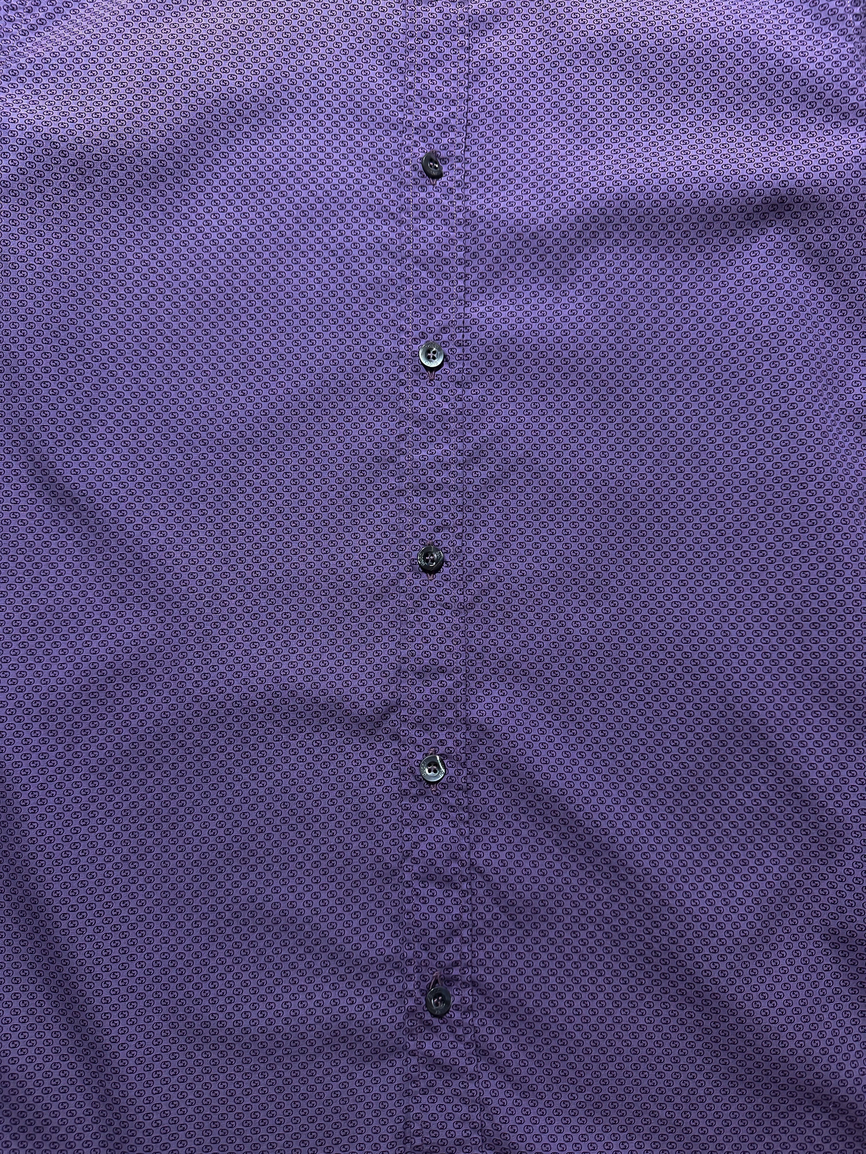 1990s Gucci Micro GG Monogram Long-Sleeve Shirt (M)